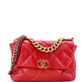 19 Flap Bag Quilted Leather Large
