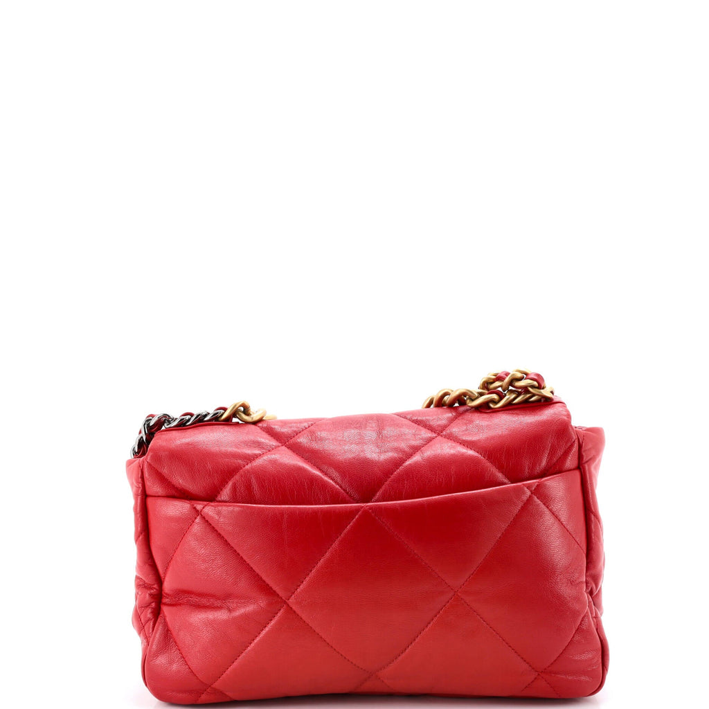 19 Flap Bag Quilted Leather Large