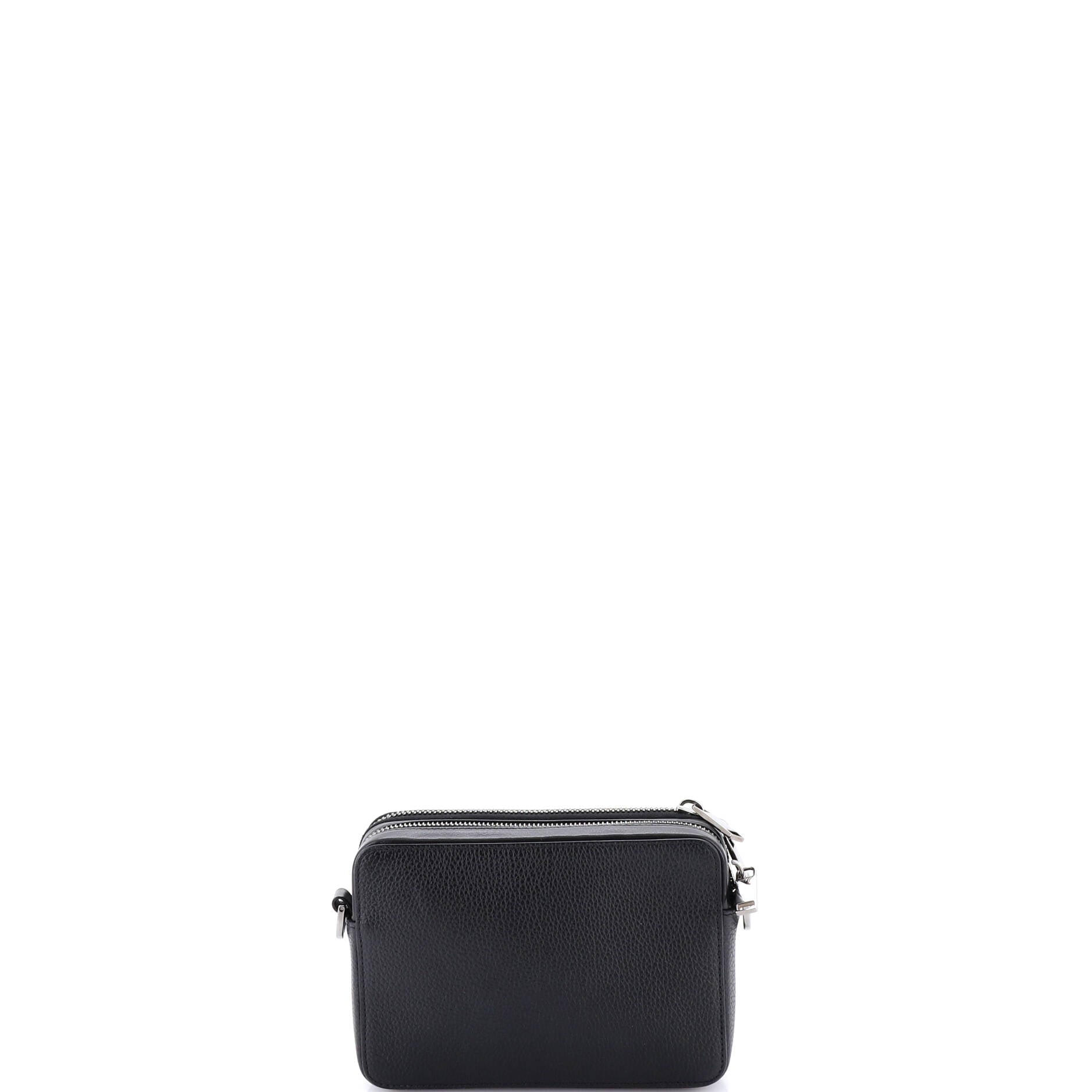 CD Icon Double Zip Pouch Leather