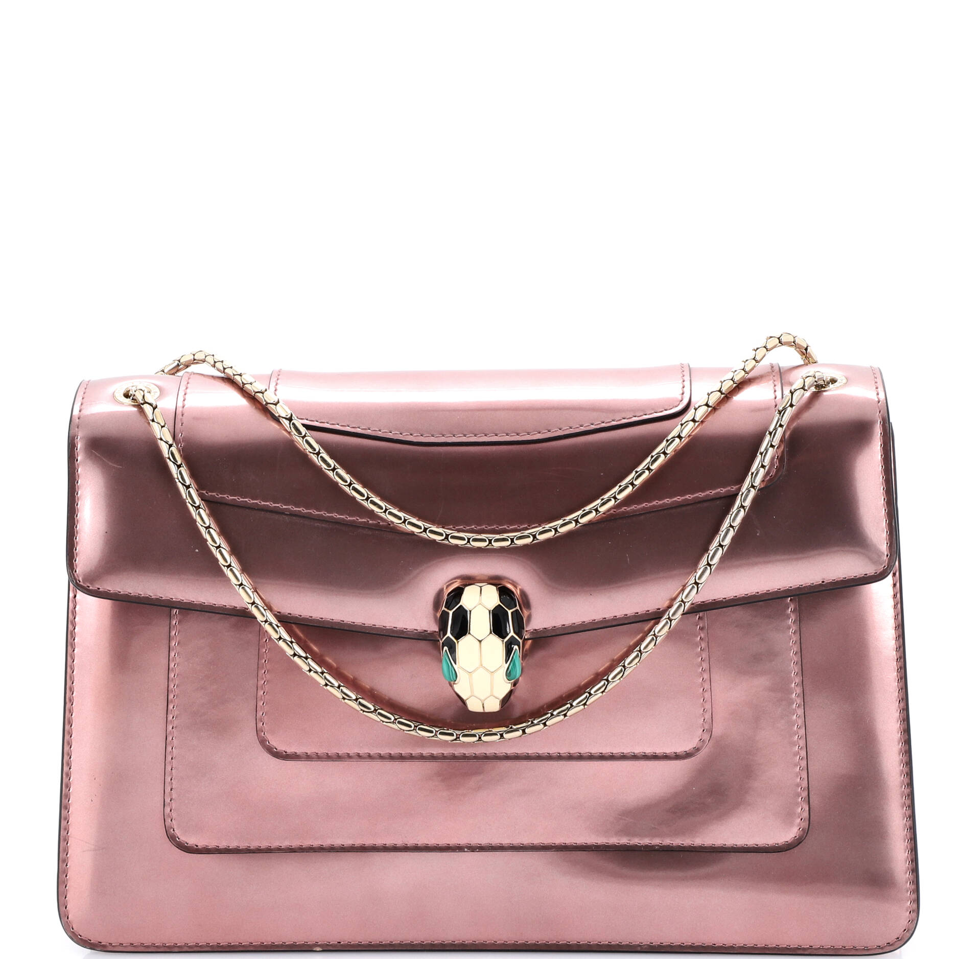 Serpenti Forever Shoulder Bag Metallic Leather Medium
