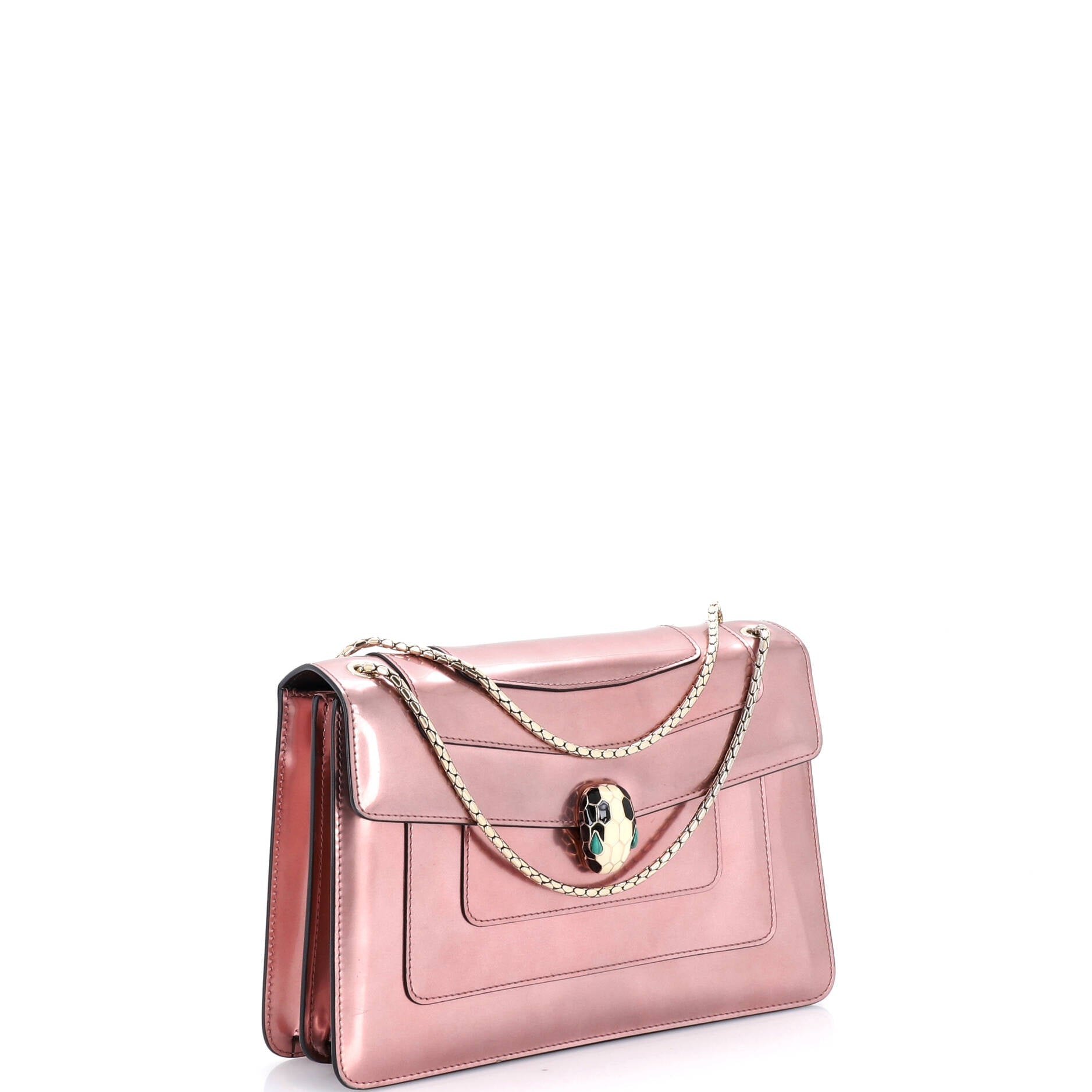 Serpenti Forever Shoulder Bag Metallic Leather Medium