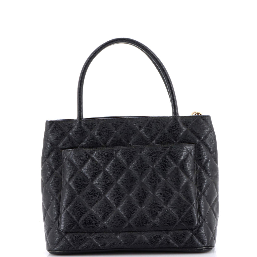 Medallion Tote Quilted Caviar