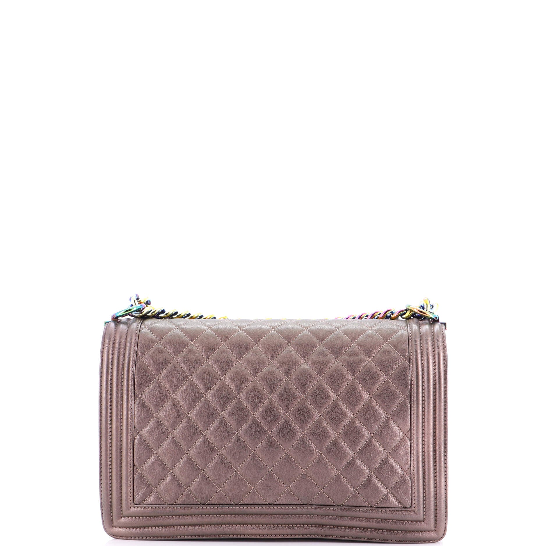 Boy Flap Bag Quilted Iridescent Goatskin New Medium