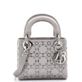 Lady Dior Bag Crystal Embellished Cannage Quilt Satin Mini