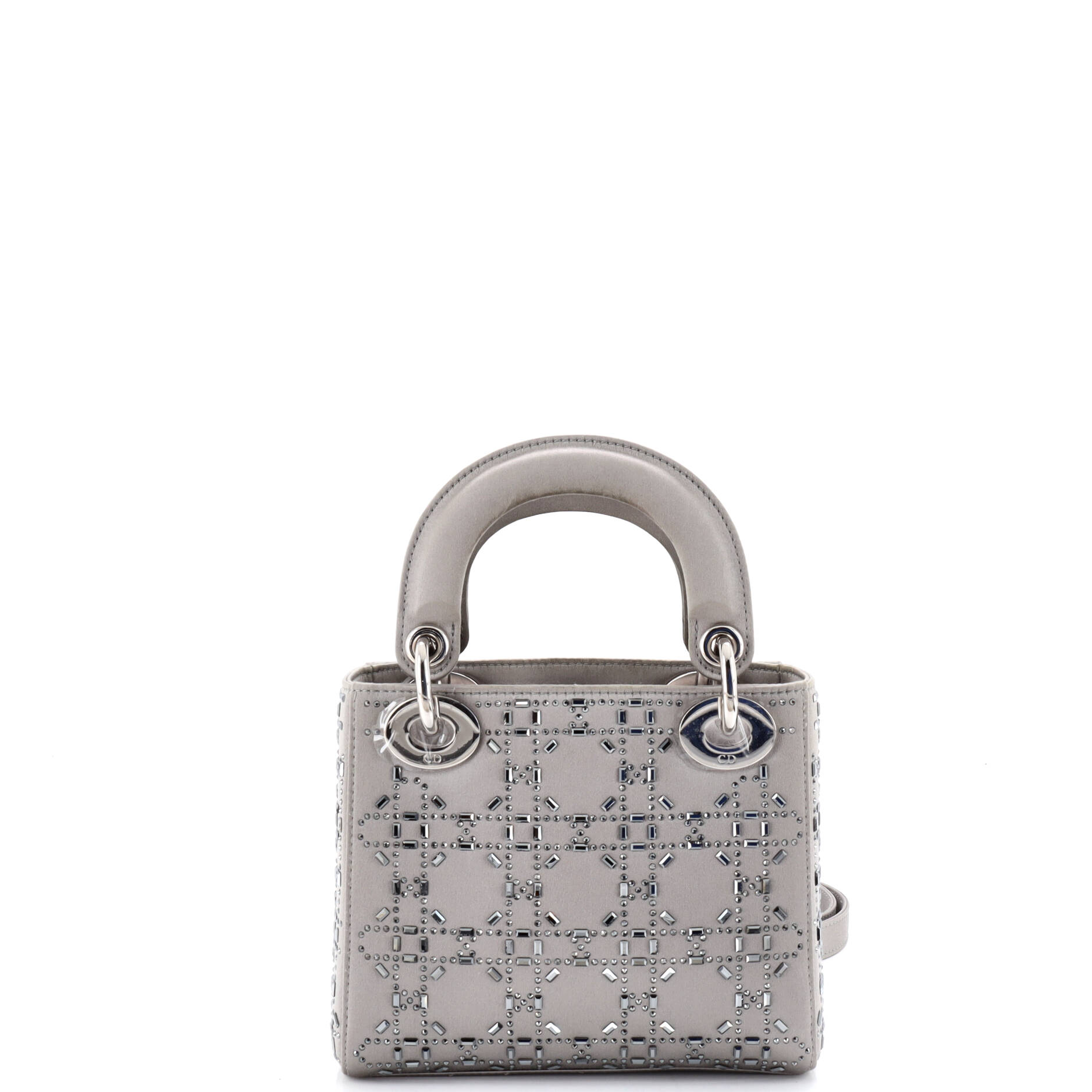 Lady Dior Bag Crystal Embellished Cannage Quilt Satin Mini