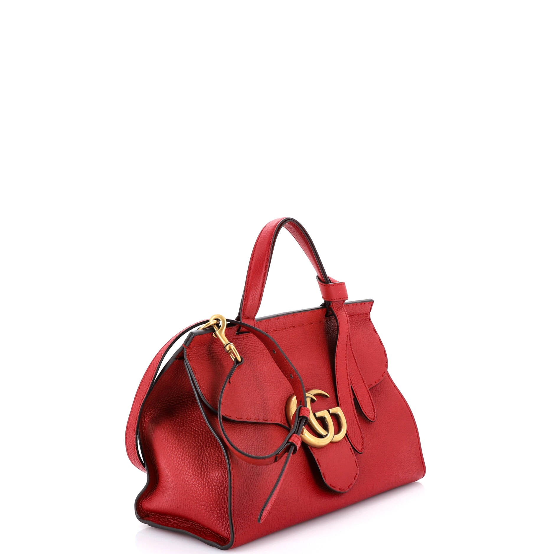 GG Marmont Top Handle Bag Leather Small