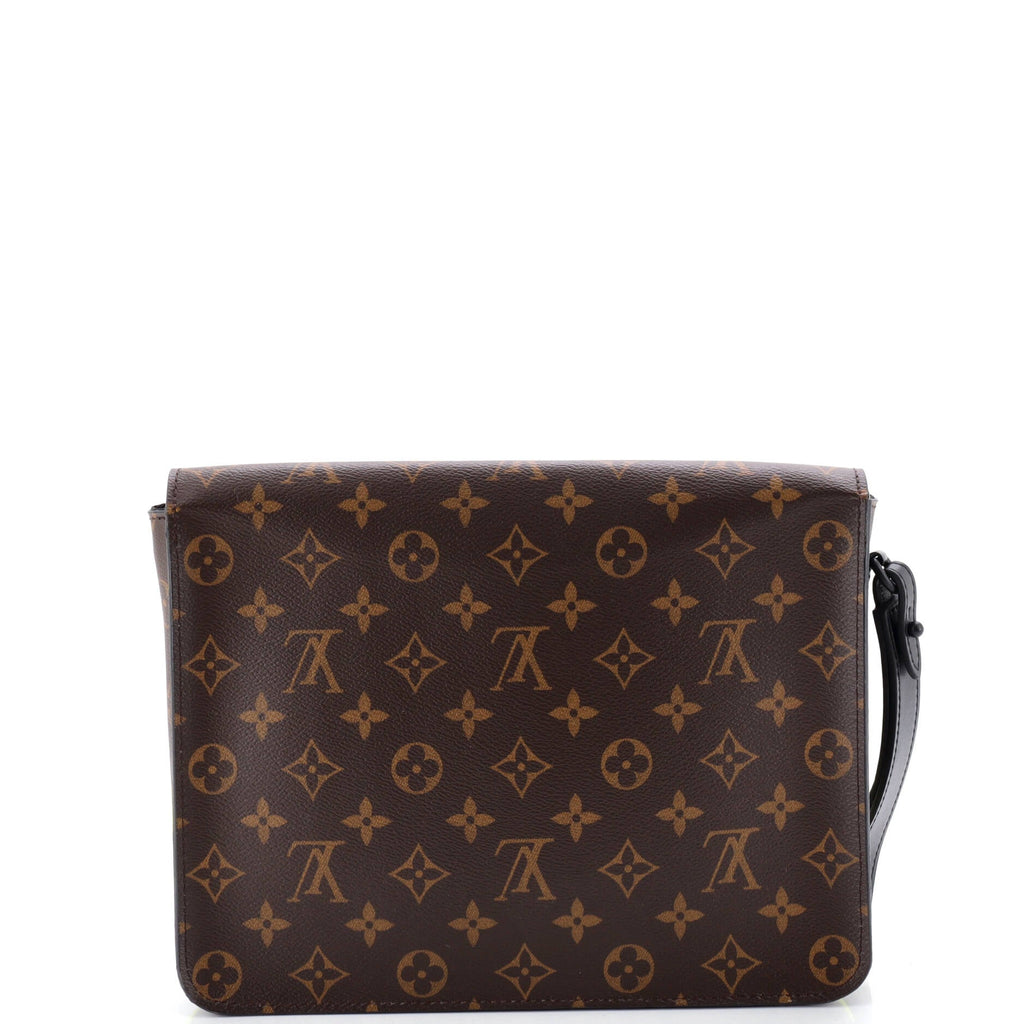 S Lock A4 Wristlet Pouch Macassar Monogram Canvas