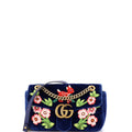 GG Marmont Flap Bag Embroidered Matelasse Velvet Small