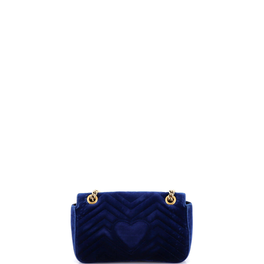 GG Marmont Flap Bag Embroidered Matelasse Velvet Small