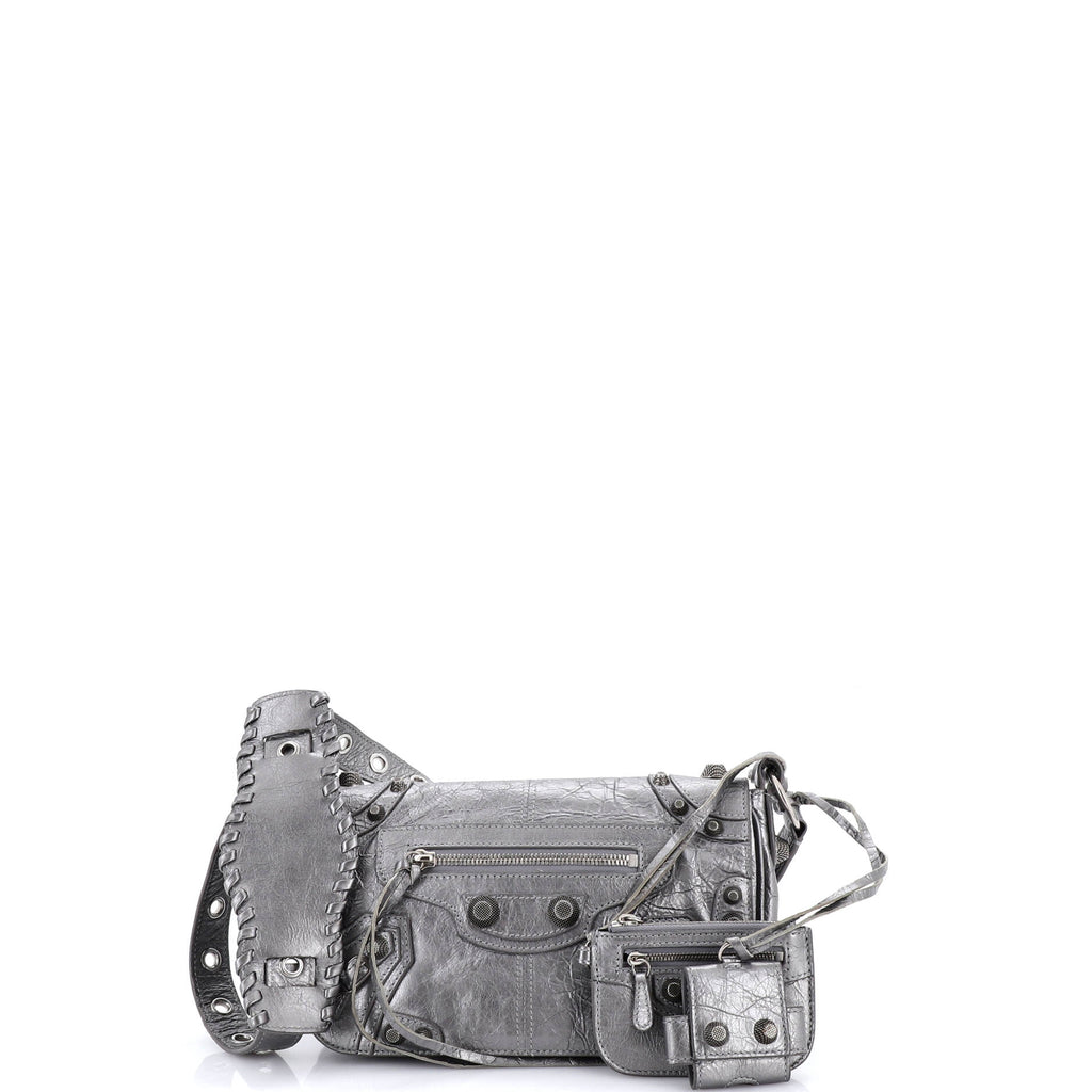 Le Cagole Giant Studs Full Flap Bag Leather XS
