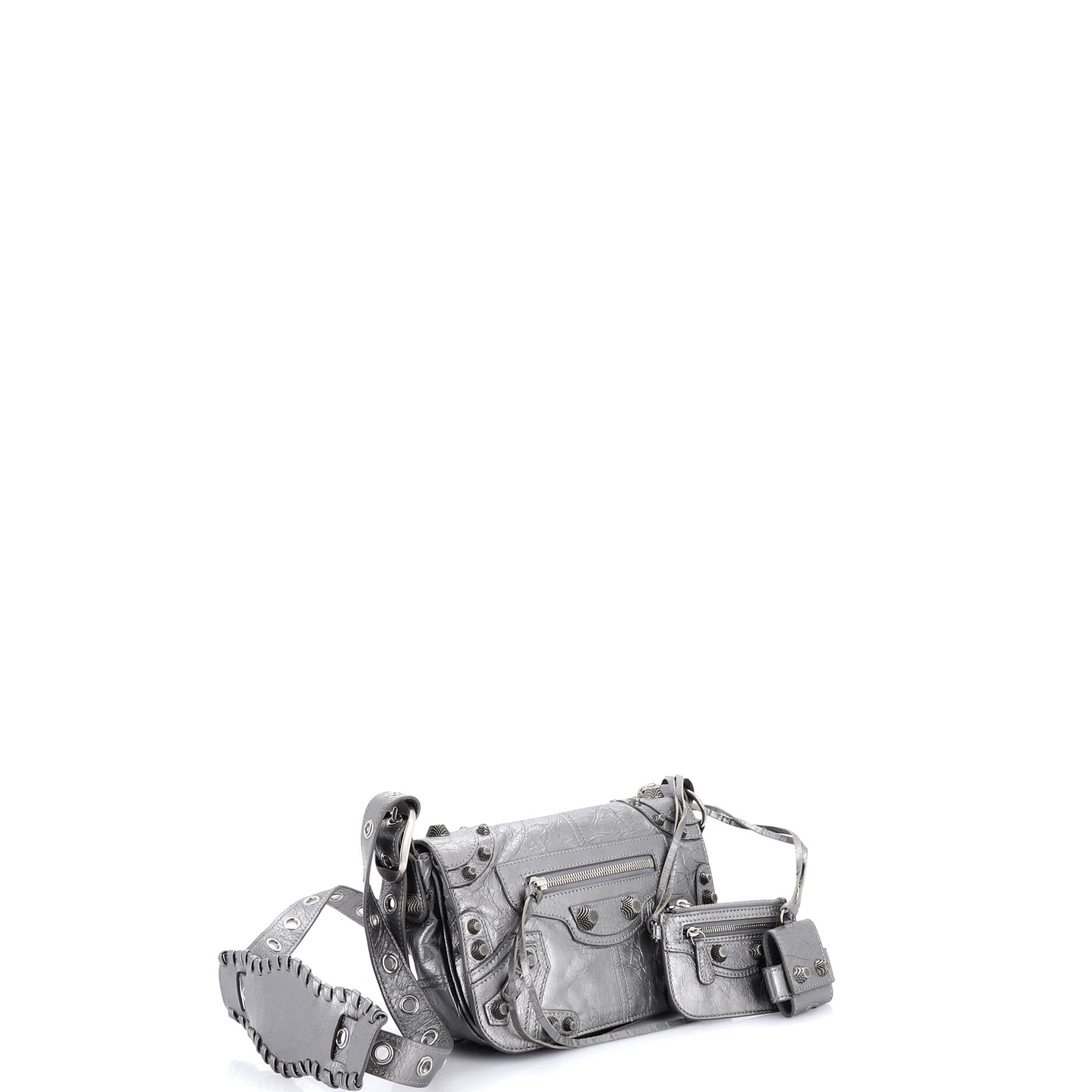 Le Cagole Giant Studs Full Flap Bag Leather XS
