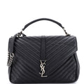 Classic Monogram College Bag Matelasse Chevron Leather Large