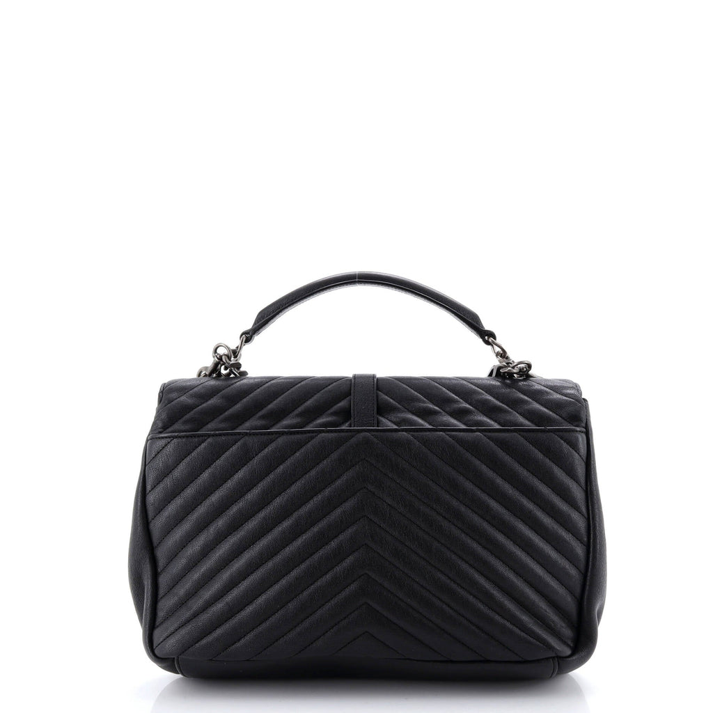 Classic Monogram College Bag Matelasse Chevron Leather Large