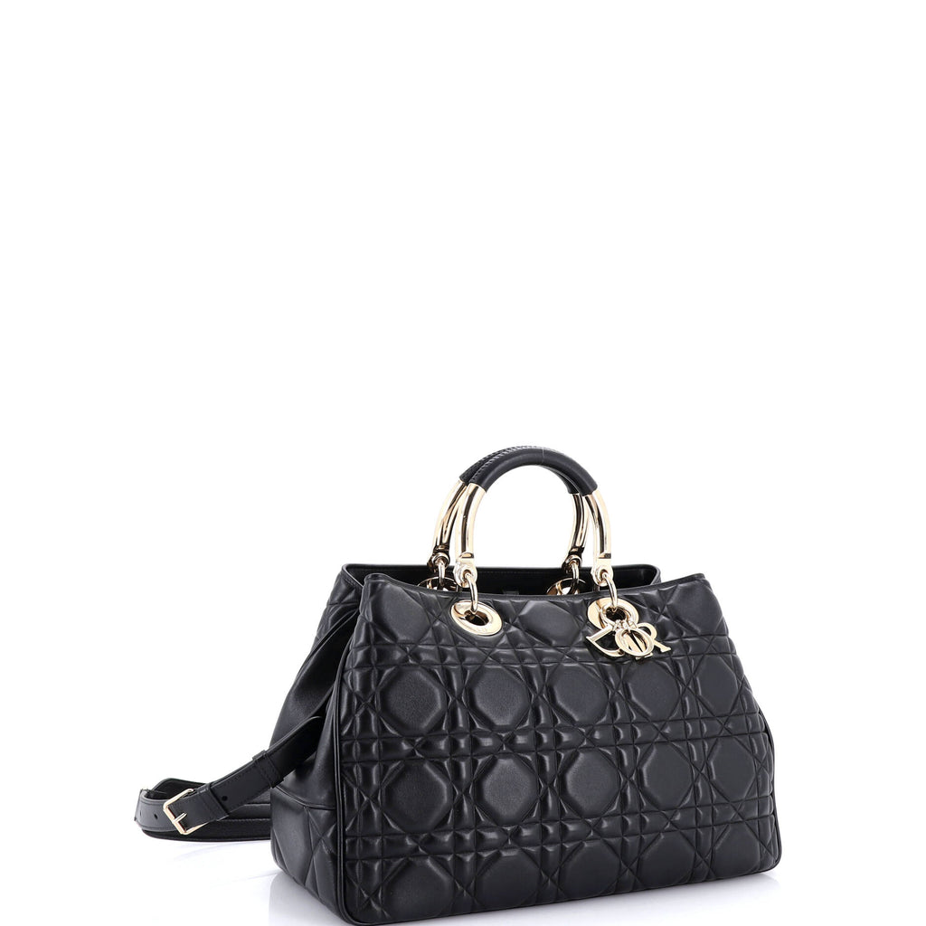 Lady 95.22 Bag Cannage Embossed Leather Large