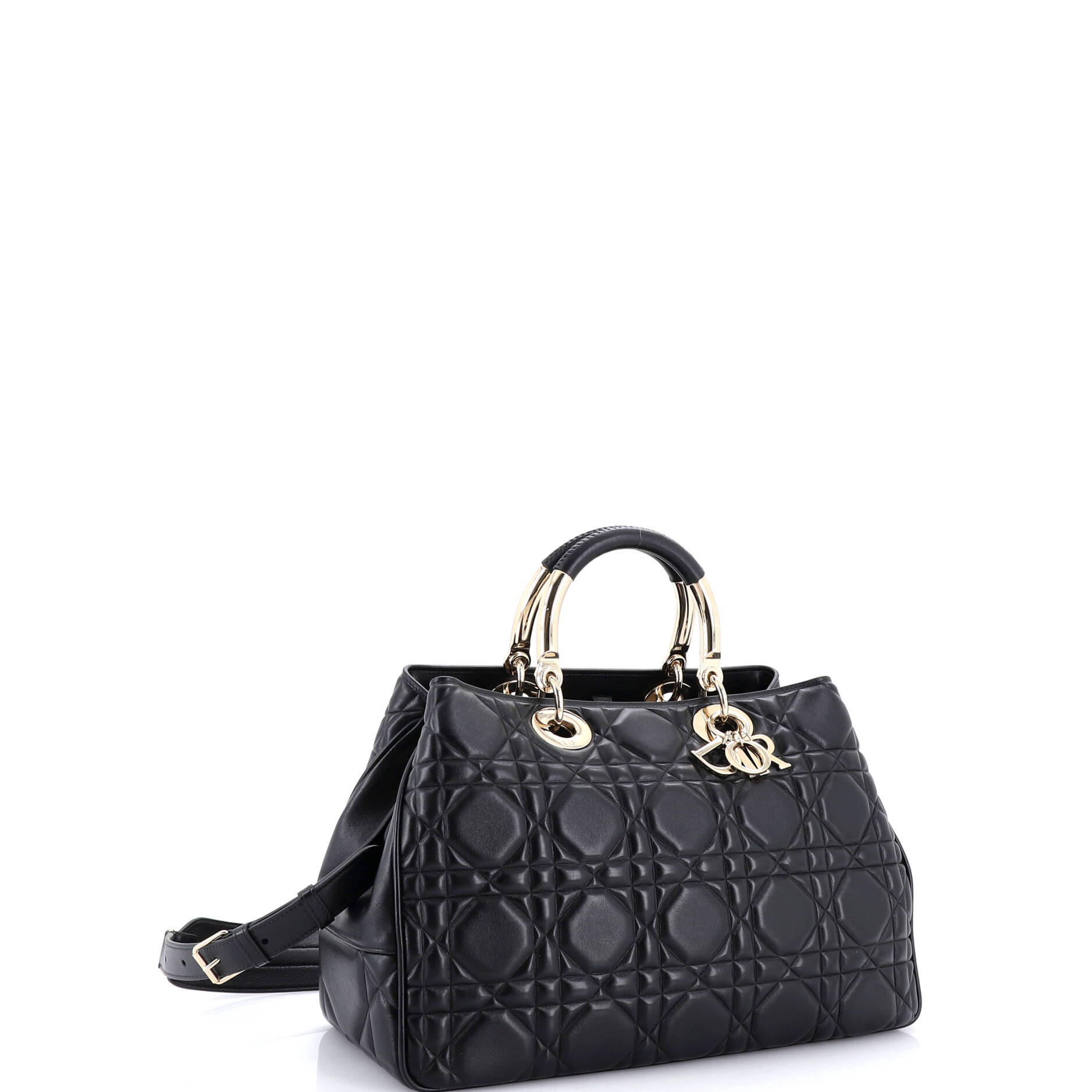 Lady 95.22 Bag Cannage Embossed Leather Large