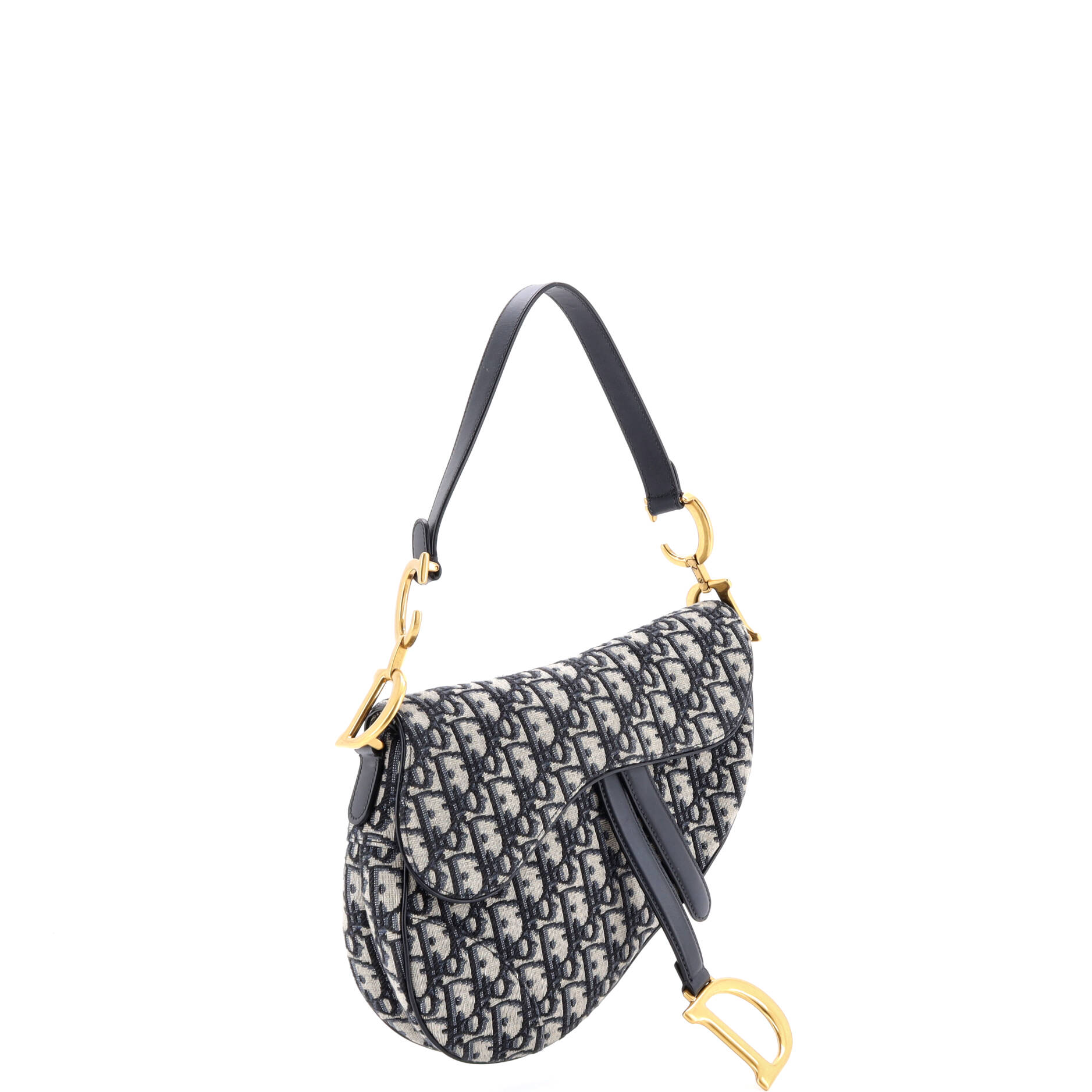 Saddle Handbag with Strap Oblique Canvas Medium