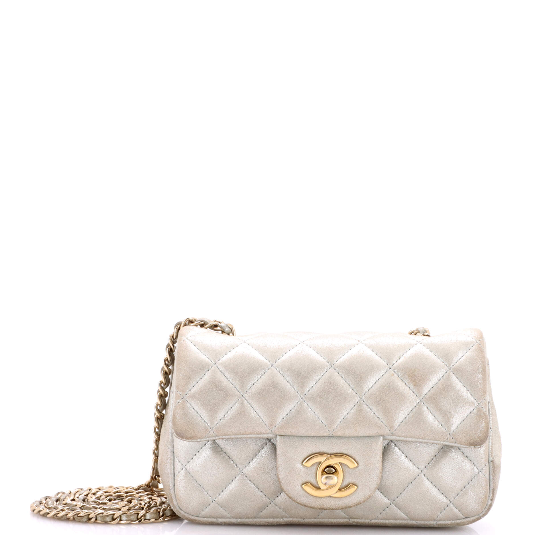 Classic Single Flap Bag Quilted Iridescent Calfskin Extra Mini