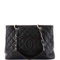 Grand Shopping Tote Quilted Caviar
