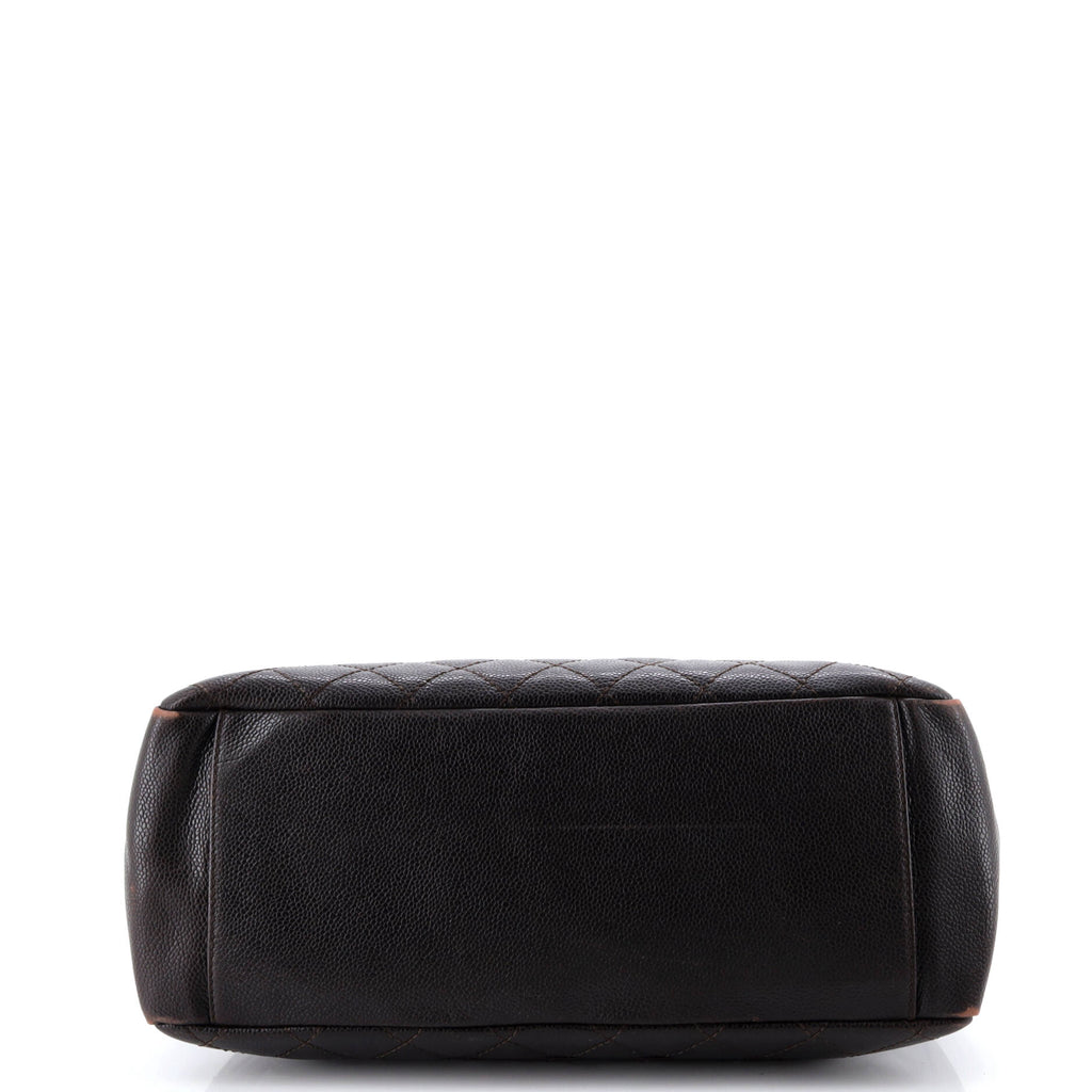 Grand Shopping Tote Quilted Caviar
