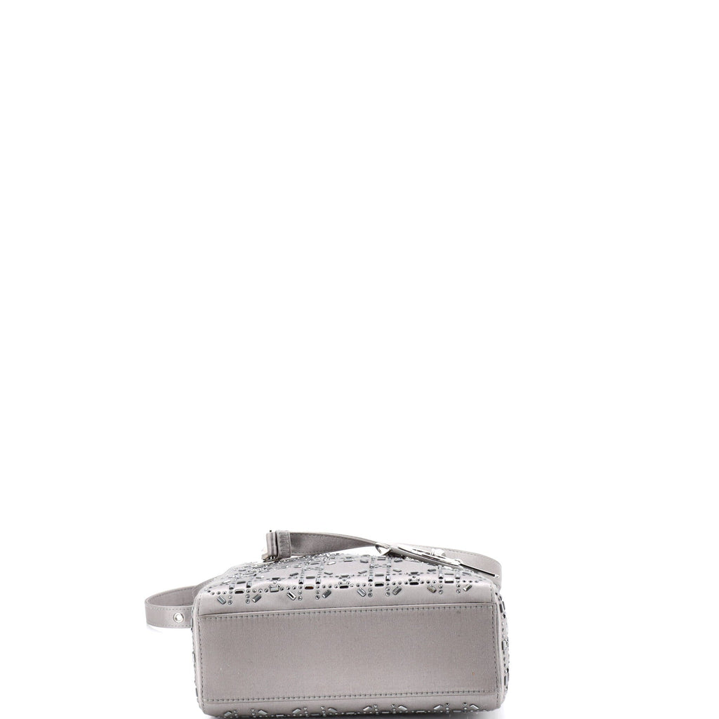 Lady Dior Bag Crystal Embellished Cannage Quilt Satin Mini