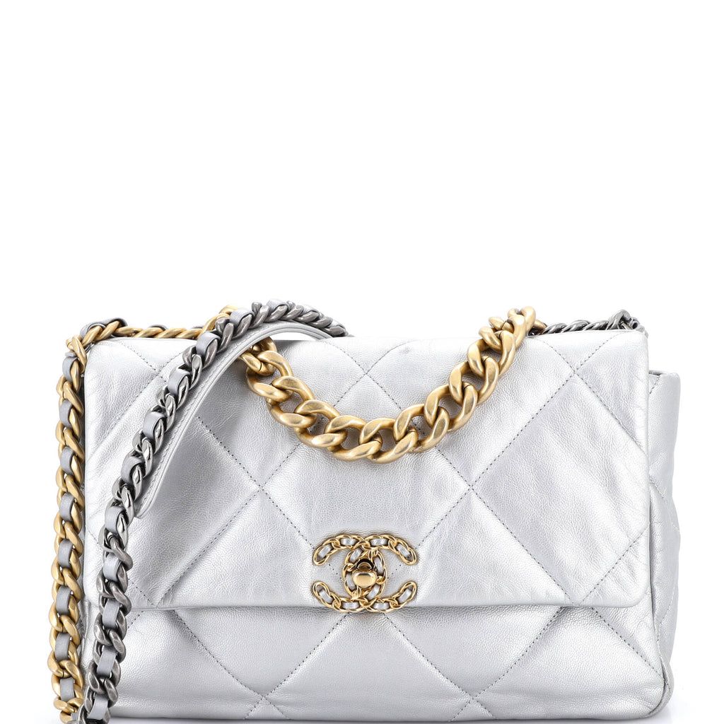 19 Flap Bag Quilted Leather Large