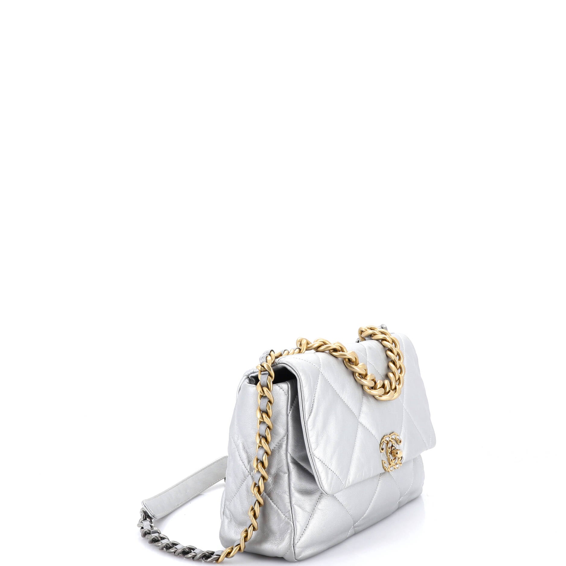19 Flap Bag Quilted Leather Large