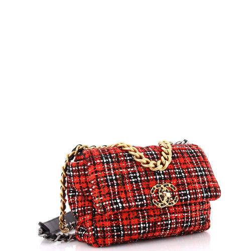 19 Flap Bag Quilted Tweed Medium
