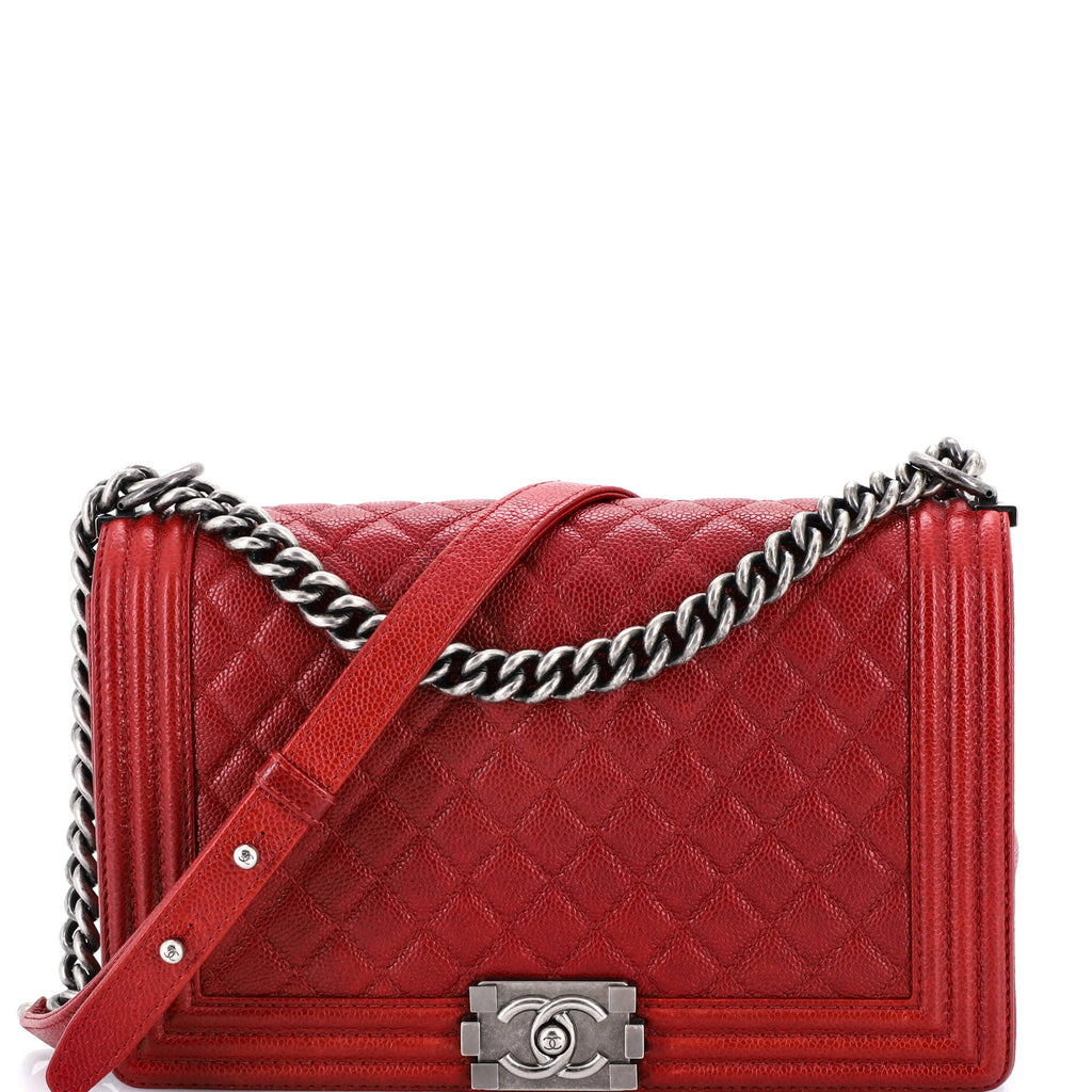 Boy Flap Bag Quilted Caviar New Medium