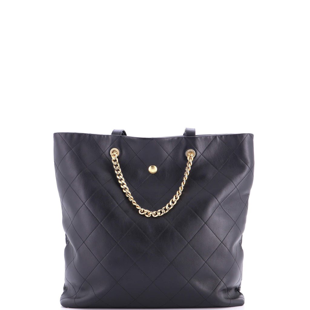 Club Monaco Shopping Tote Quilted Lambskin Large