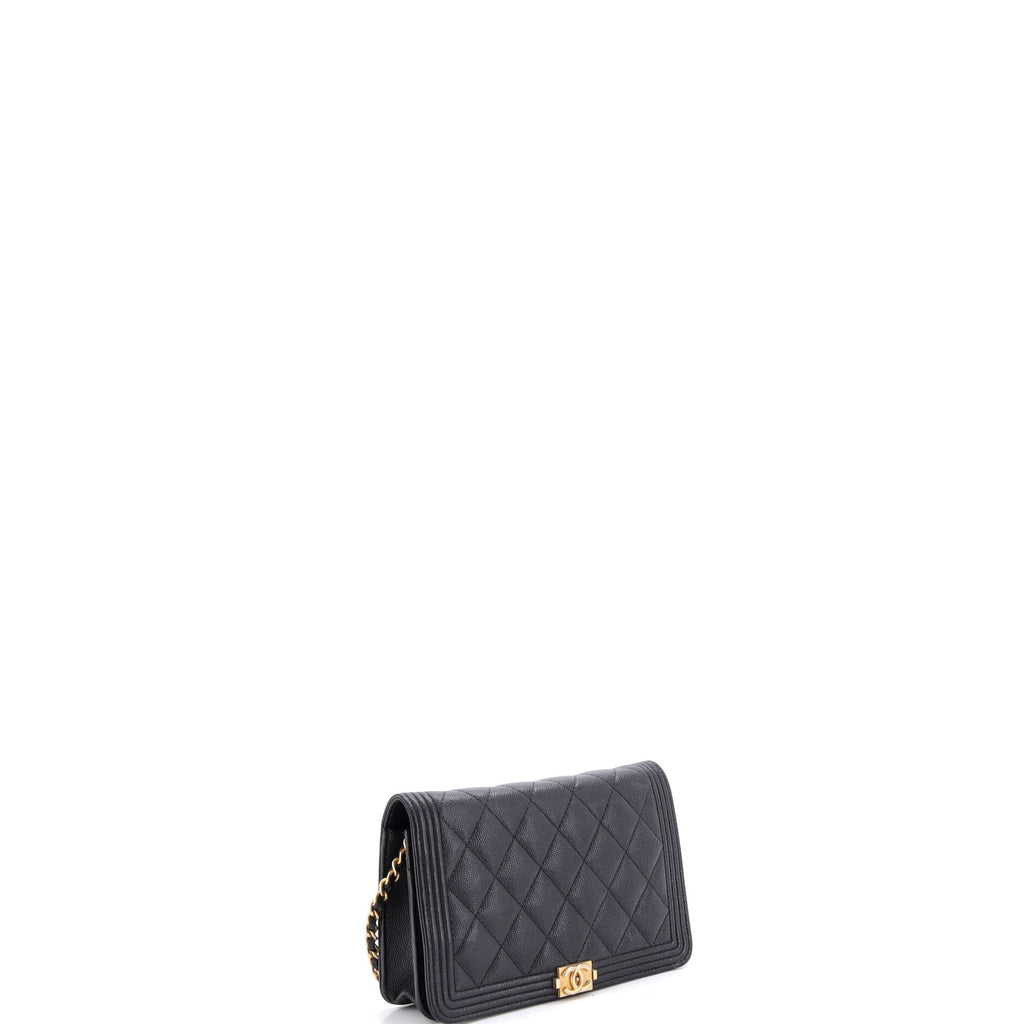 Boy Wallet on Chain Quilted Caviar