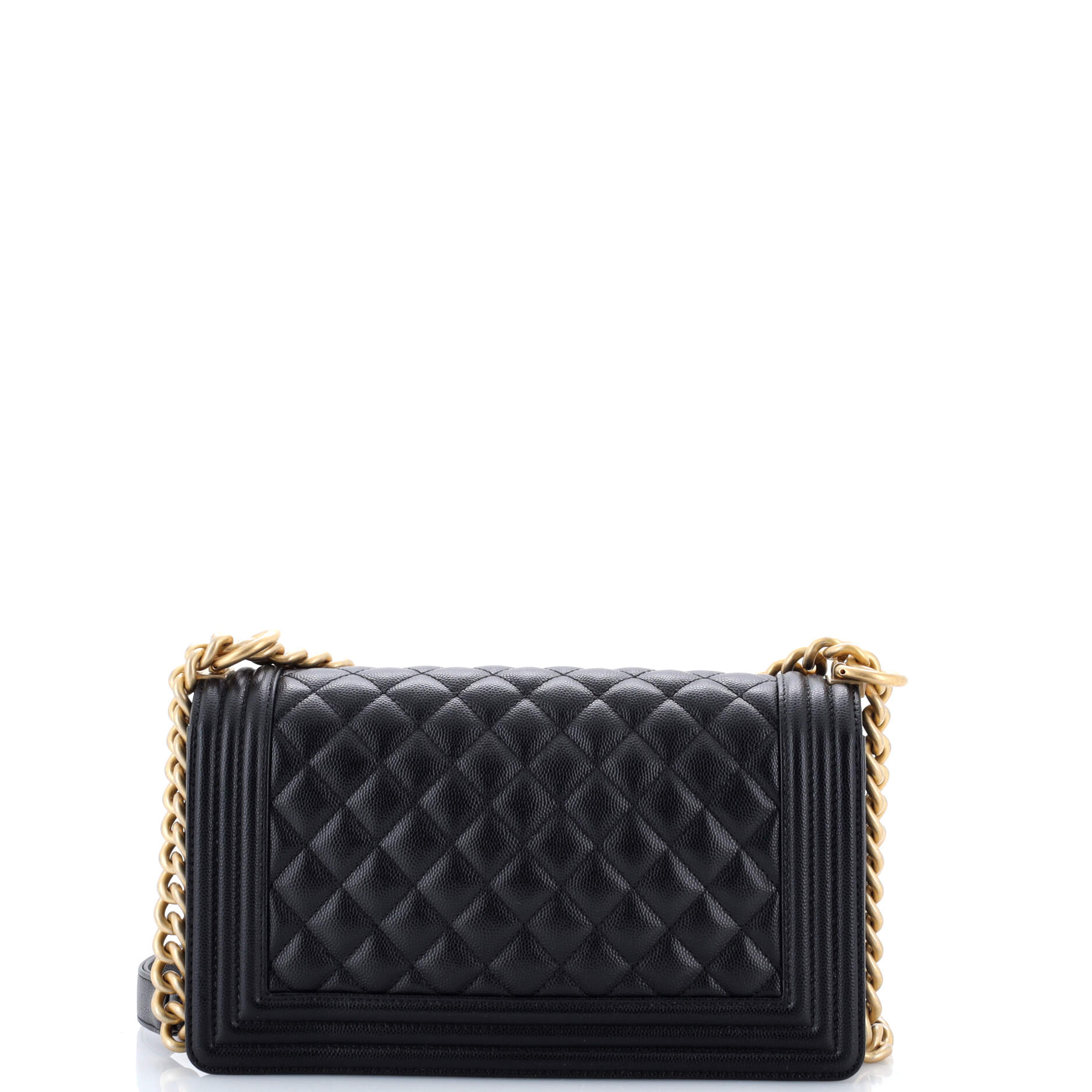 Boy Flap Bag Quilted Caviar Old Medium