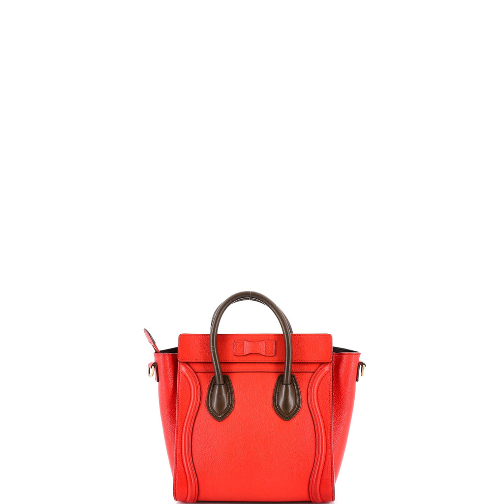Bicolor Luggage Bag Grainy Leather Nano