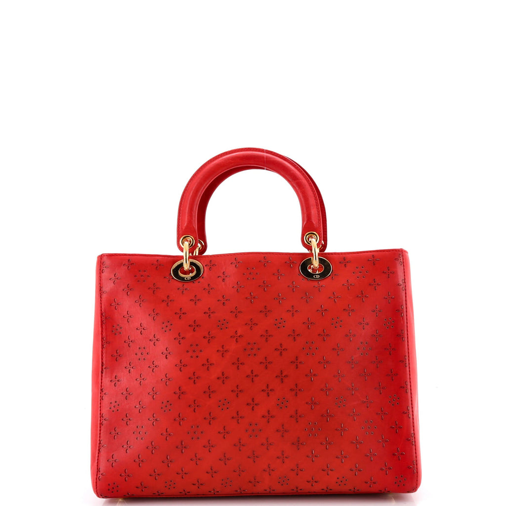 Lady Dior Bag Laser Cut Leather Large