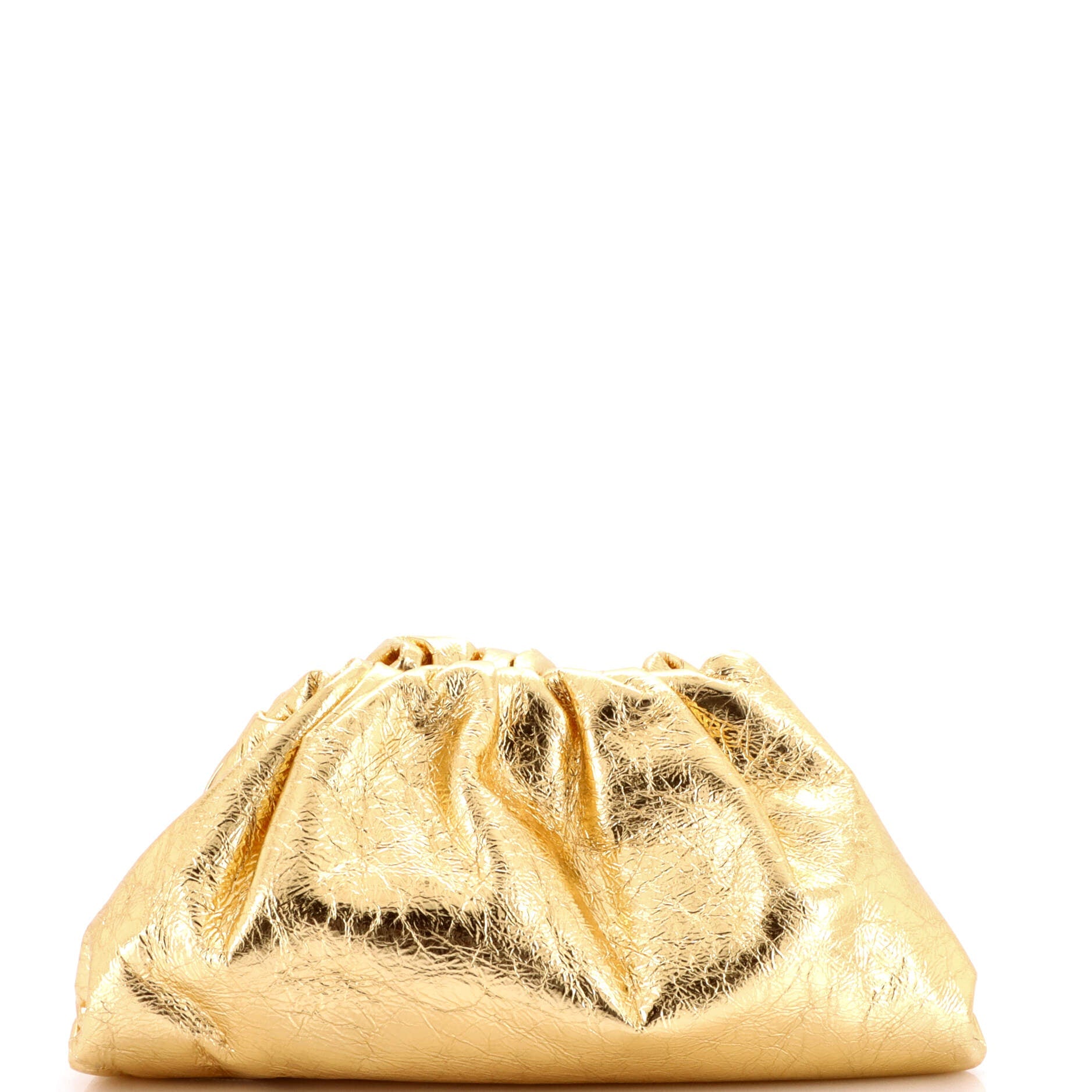 The Pouch Crinkled Metallic Leather
