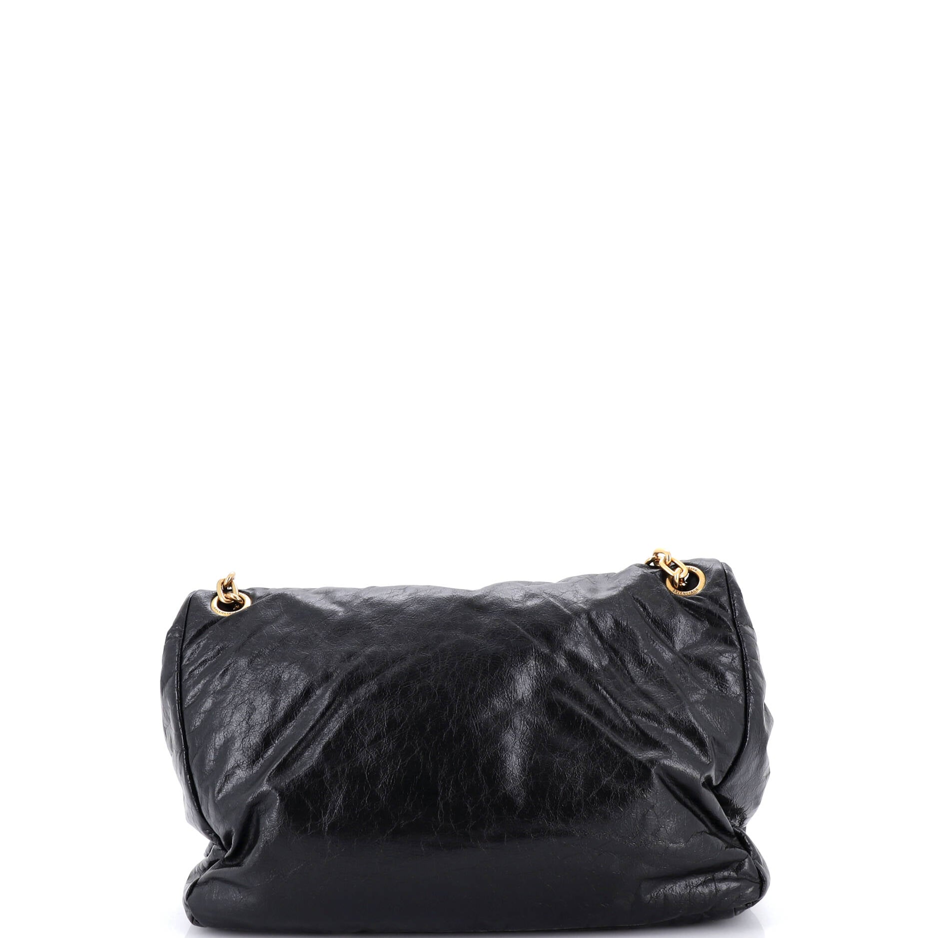 Monaco Chain Flap Shoulder Bag Leather Large
