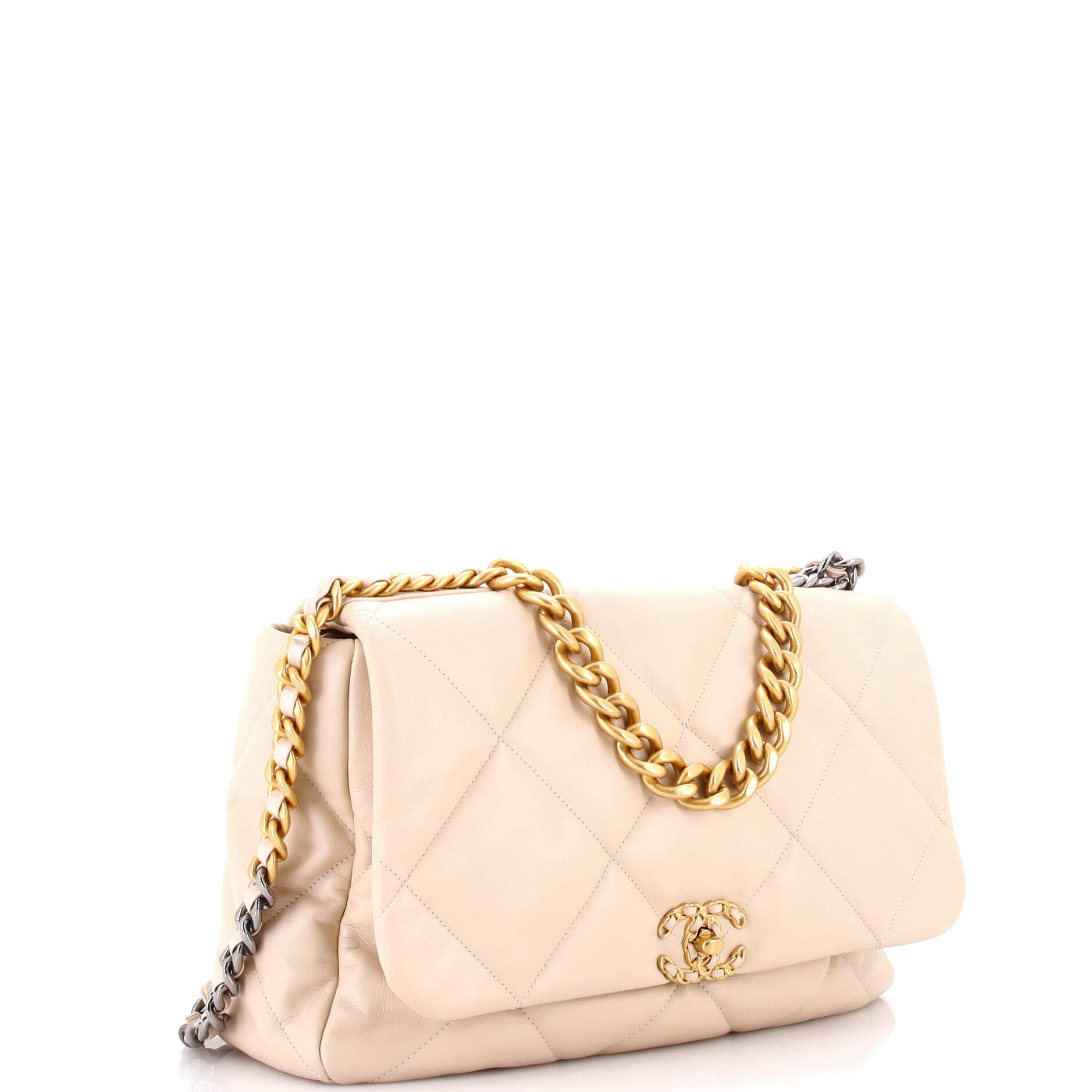 19 Flap Bag Quilted Leather Maxi