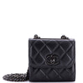 So Black Trendy CC Clutch with Chain Quilted Lambskin Small