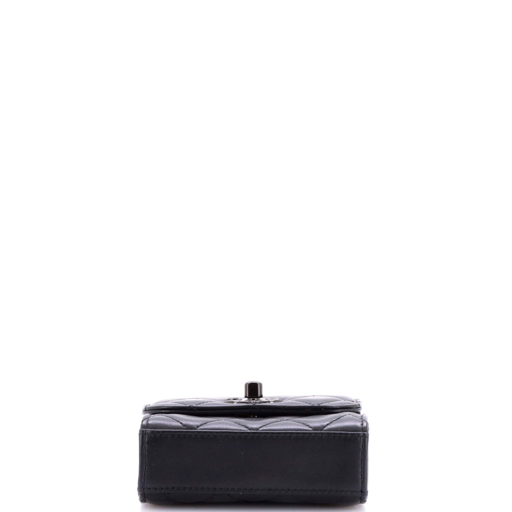 So Black Trendy CC Clutch with Chain Quilted Lambskin Small