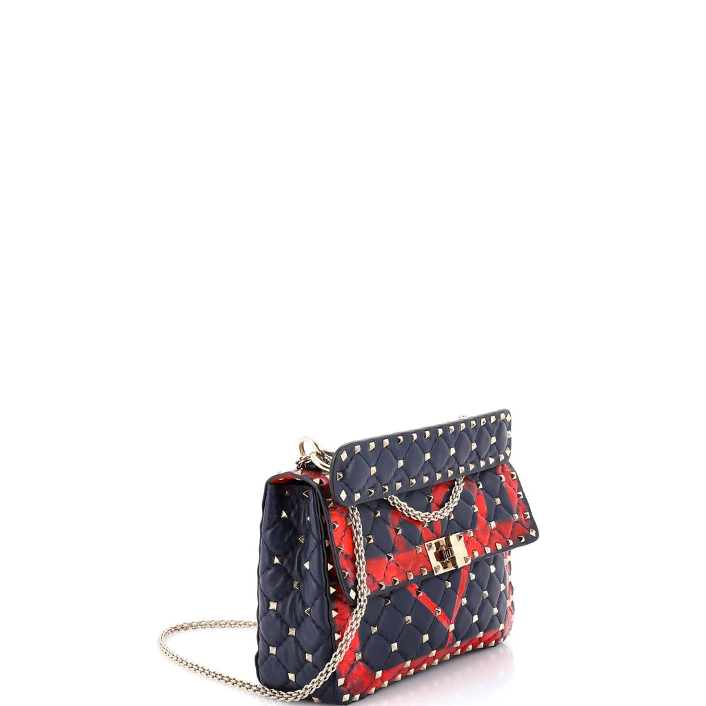 Rockstud Spike Flap Bag Quilted Printed Leather Medium