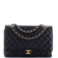 Classic Double Flap Bag Quilted Caviar Maxi