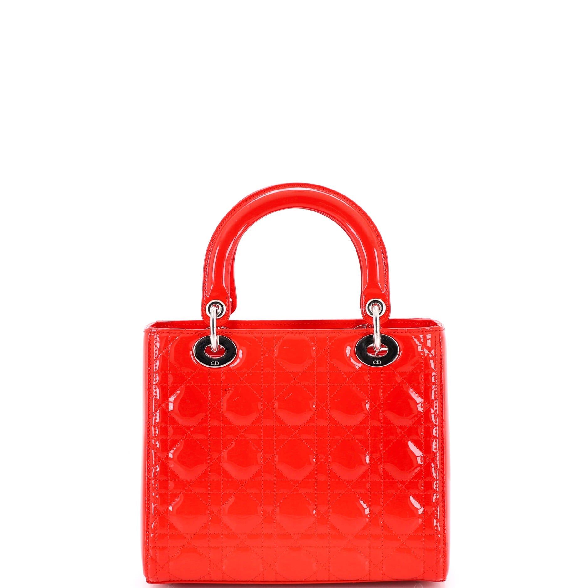 Lady Dior Bag Cannage Quilt Patent Medium