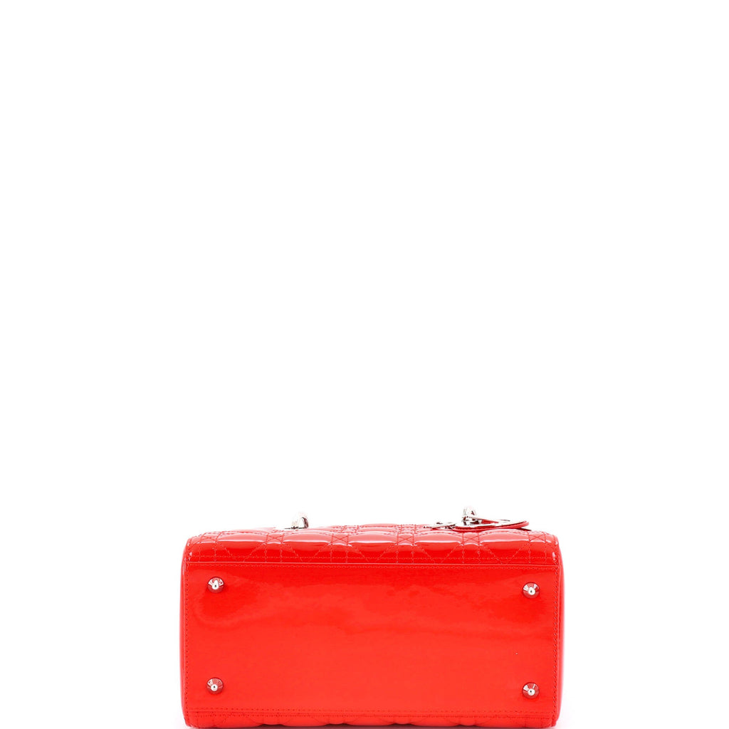 Lady Dior Bag Cannage Quilt Patent Medium