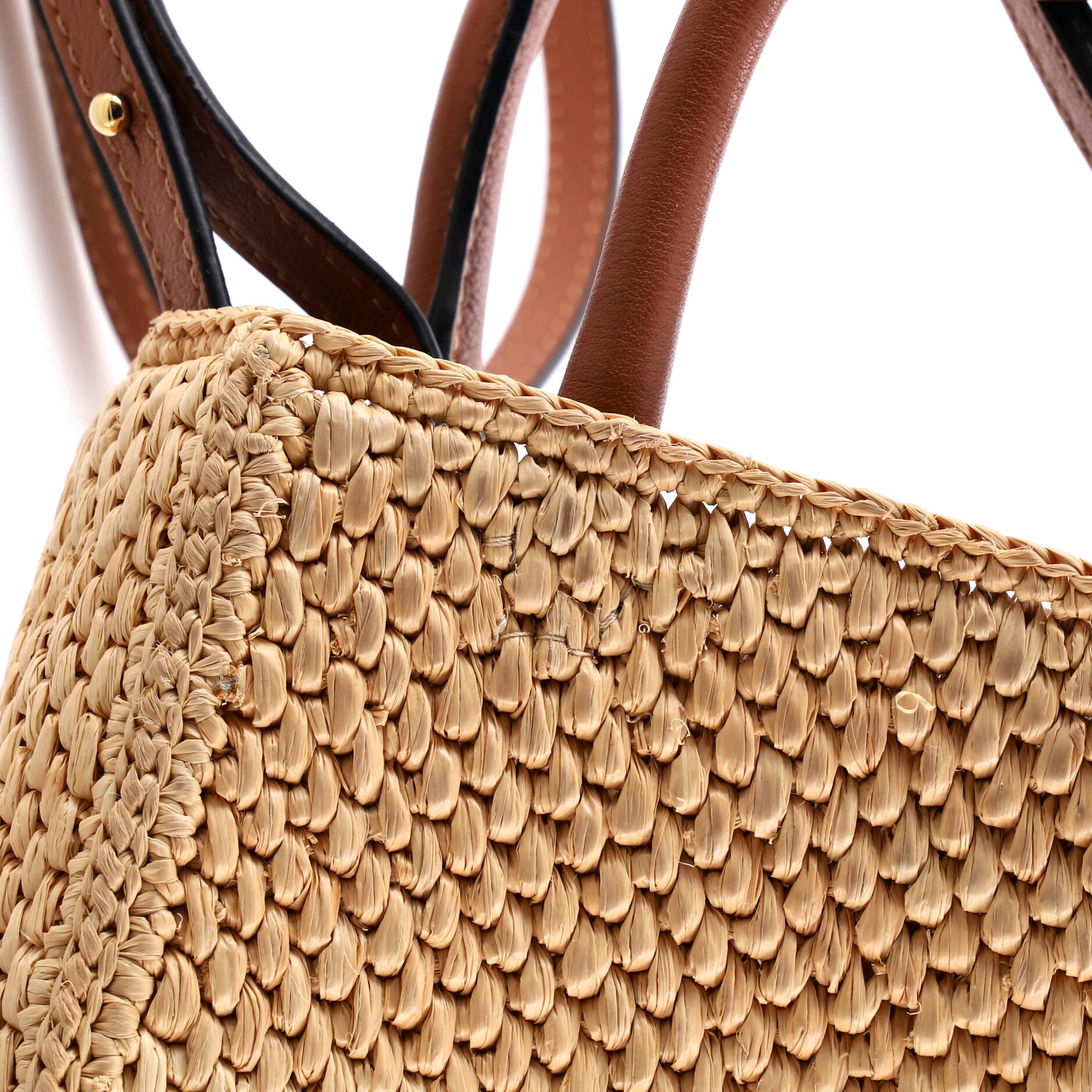 A5 Tote Raffia and Leather