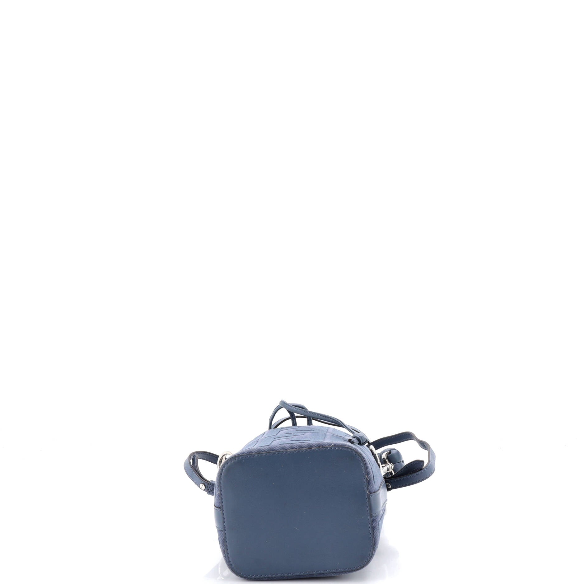 Woven Handle Mon Tresor Bucket Bag Zucca Embroidered Canvas Mini