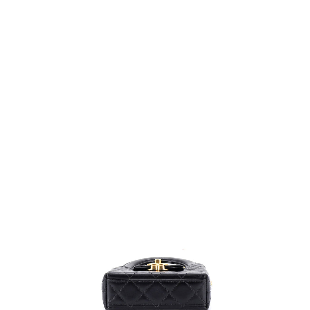 Kelly Top Handle Shopping Bag Quilted Shiny Aged Calfskin Nano