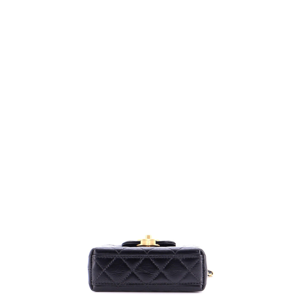 Kelly Top Handle Shopping Bag Quilted Shiny Aged Calfskin Nano