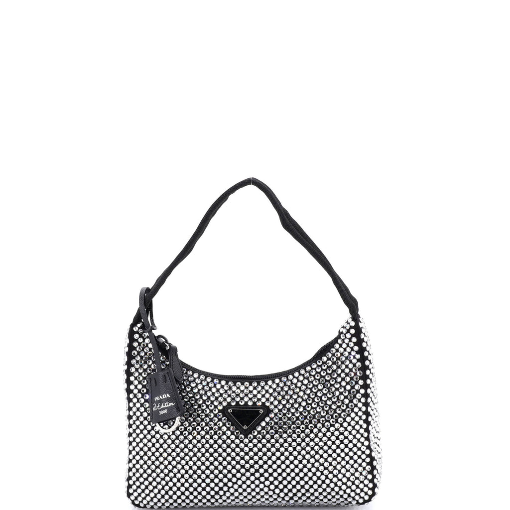 Re-Edition 2000 Hobo Crystal Embellished Satin Mini