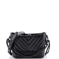 So Black Gabrielle Hobo Chevron Aged Calfskin Small