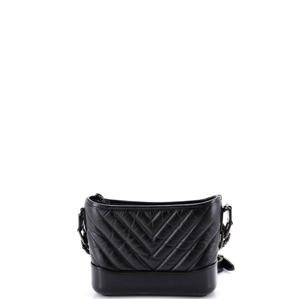So Black Gabrielle Hobo Chevron Aged Calfskin Small