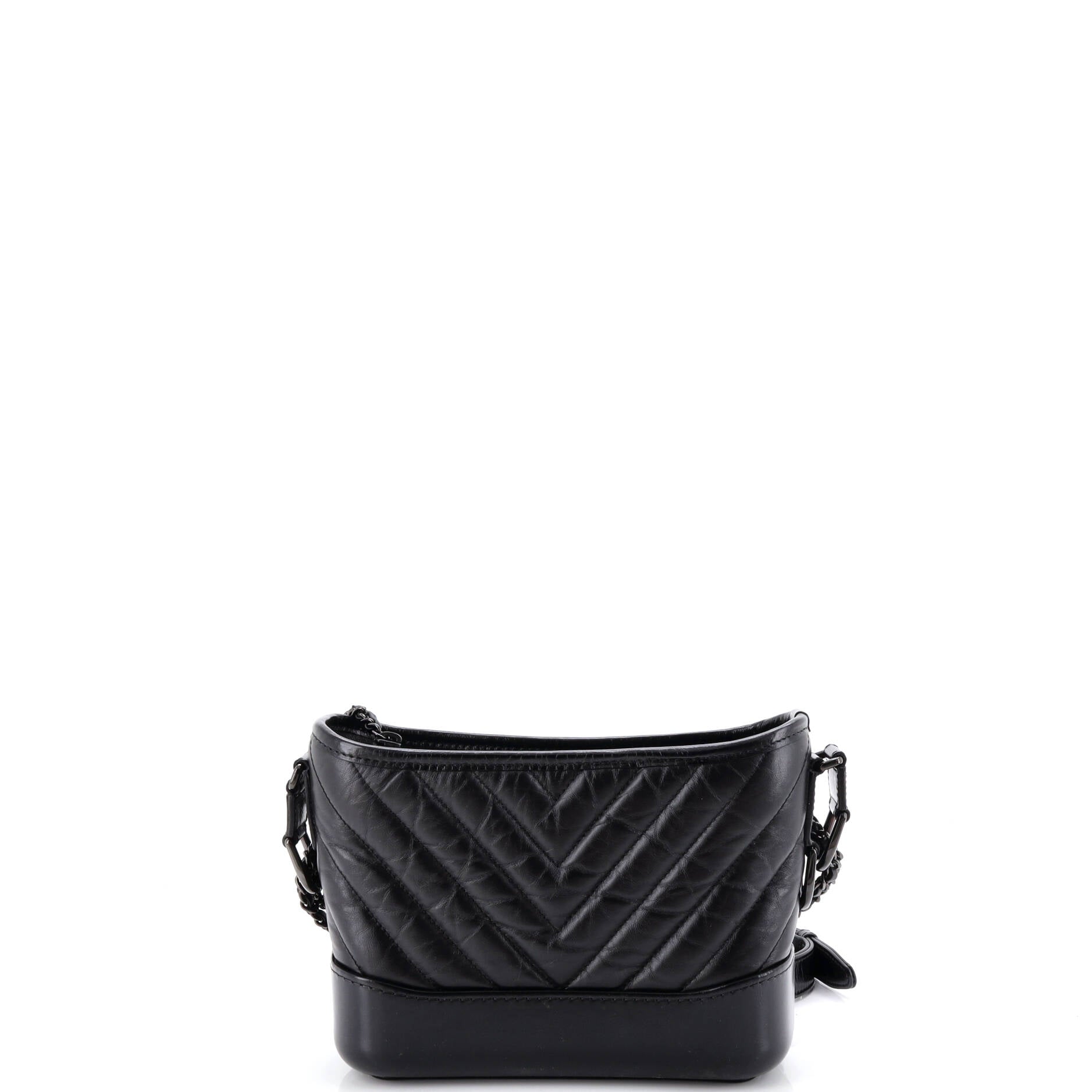 So Black Gabrielle Hobo Chevron Aged Calfskin Small